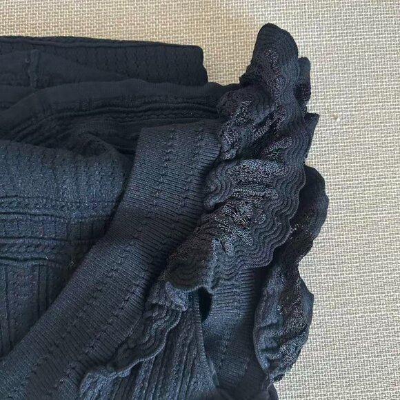 NEW Sezane Aphrodite Midi Dress Small Black Noir Vacation Knit French Classic - Picture 7 of 11